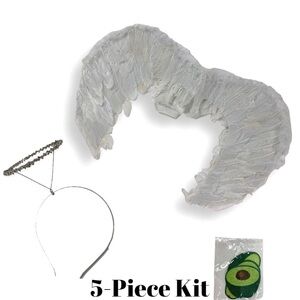 Amscan Holy Guacamole Set Angel Wings, Rhinestone Halo and 3 Avocado Patches